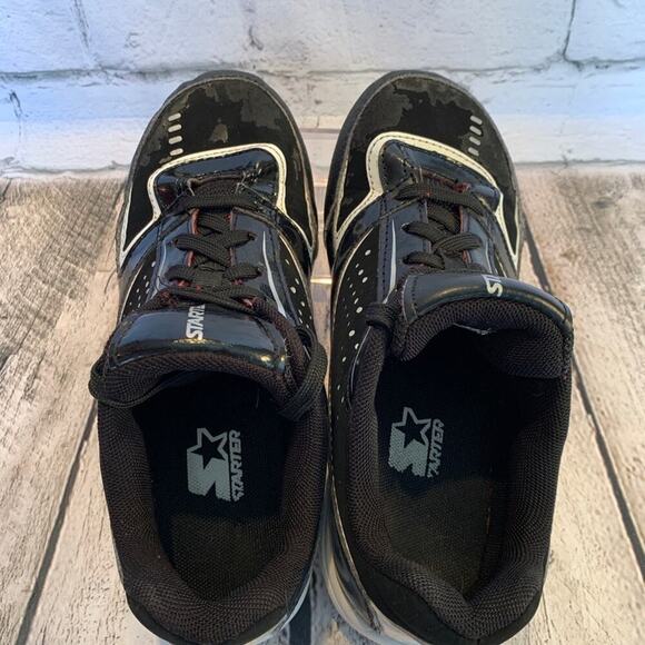 STARTER Boy’s Black Synthetic Lace Up Baseball Cleats / Size: 5 - Picture 4 of 11